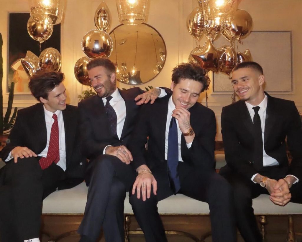 David Beckham with his sons.  Photo: social networks