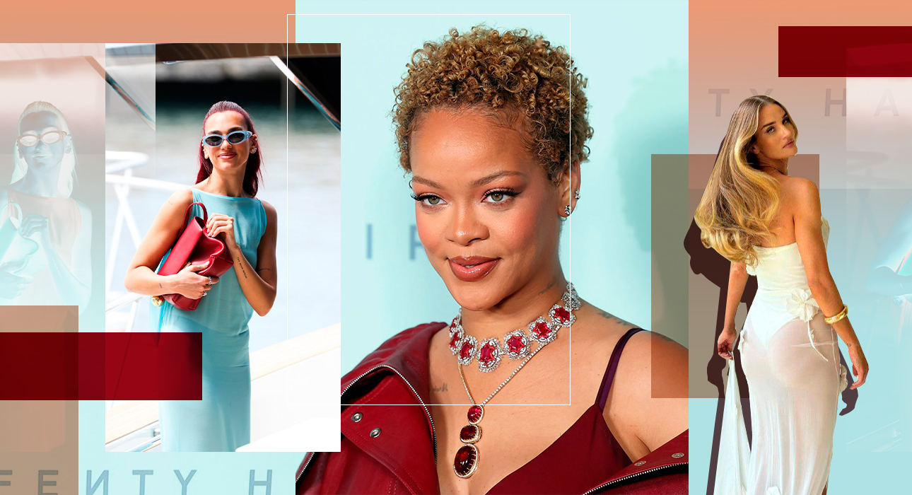 Rosie Huntington-Whiteley in an elegant, translucent dress and Rihanna in a bold monochrome dress: The 5 best looks of the week