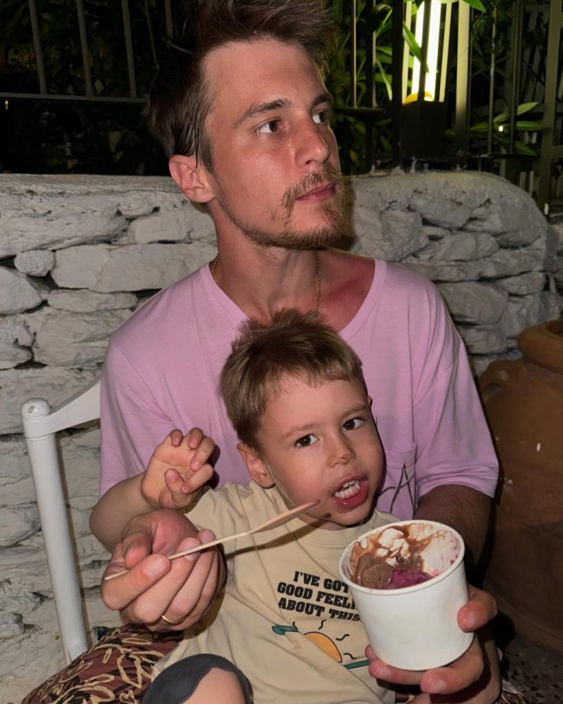 Ivan Yankovsky with his son