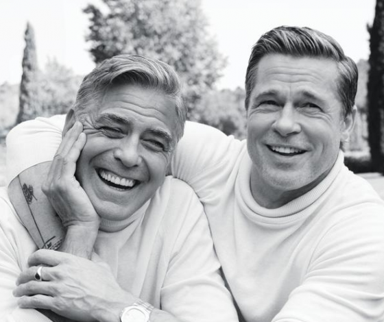 Брэд Питт и Джордж Клуни прокатились на мотоцикле «Урал» для фотосессии