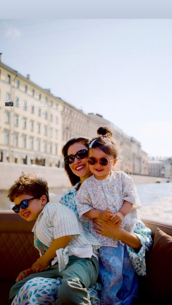 Ravshana Kurkova with kids. Photo: Social Networks
