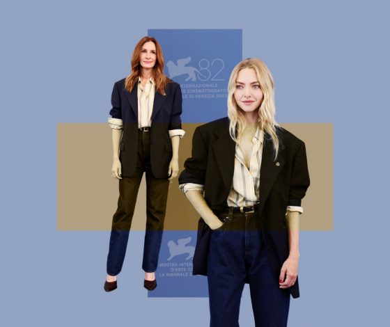 Две актрисы и один костюм Versace: Джулия Робертс и Аманда Сайфред появились в одинаковых образах на Венецианском кинофестивале